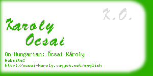 karoly ocsai business card